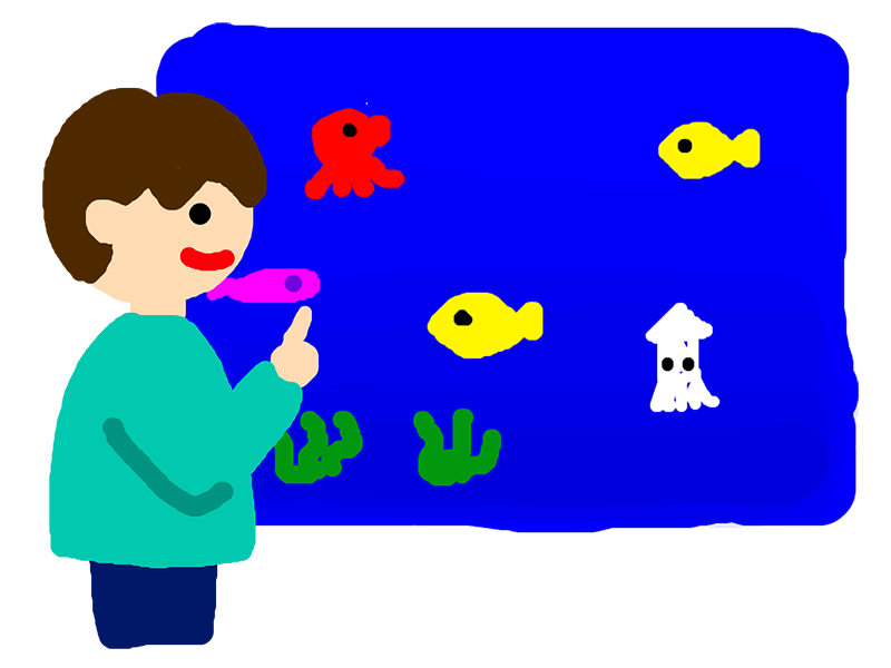 ビスケットで作られた海の作品画面